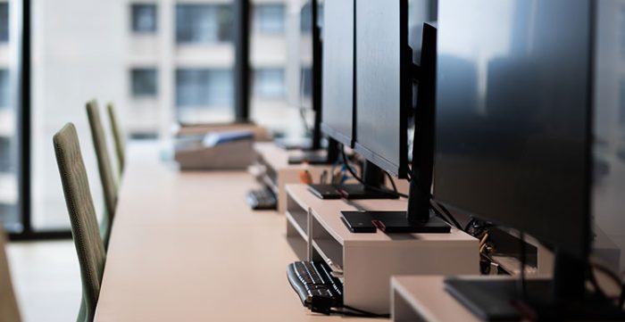 Modern Empty Office Space with City View